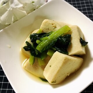 味がしみしみ♡栄養満点高野豆腐と小松菜の含め煮☆